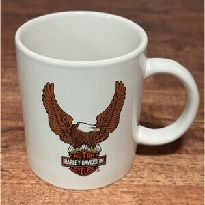 Harley-Davidson Eagle Raised Wings Classic White Coffee Cup Standard 8oz Mug